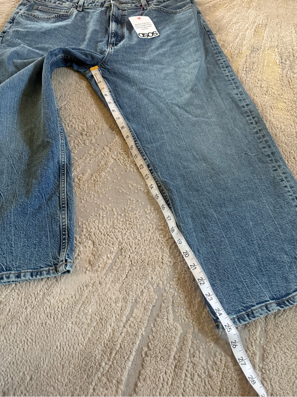 ASOS Relaxed straight jeans crop high rise size 16 new - Picture 5 of 11